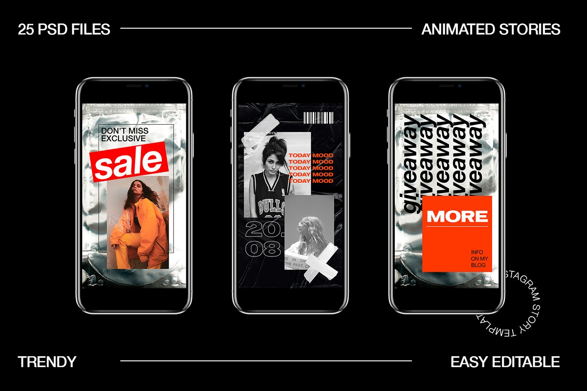 时尚动画Instagram社交媒体故事插图(3)