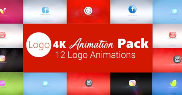 12种动态特效Logo演示素材库精选AE模板 Logo 4K Animation Pack