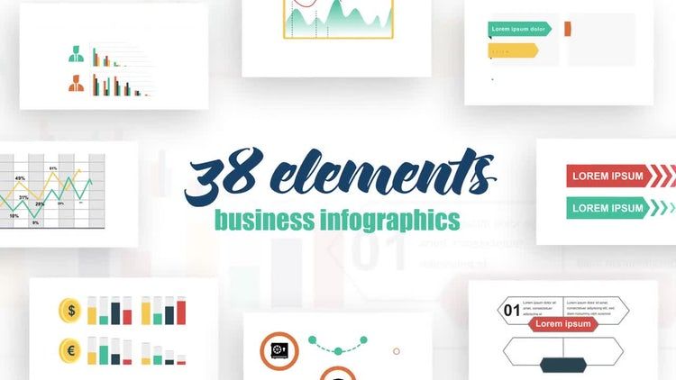 很酷的动态动画信息图表元素素材库精选AE模板