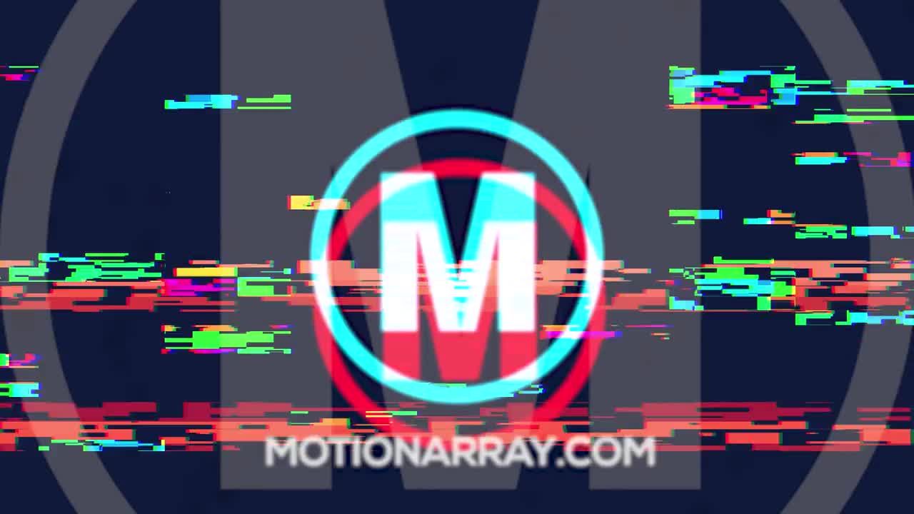 令人惊叹的动态毛刺徽标素材库推荐PR模板