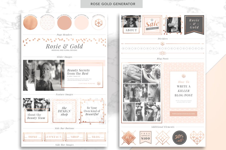 博客设计版块模板素材库精选素材 Blog Element Generator插图(3)