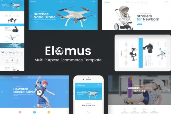创意电子设备电子玩具品牌官网OpenCart主题 Elomus – Single Product OpenCart Theme