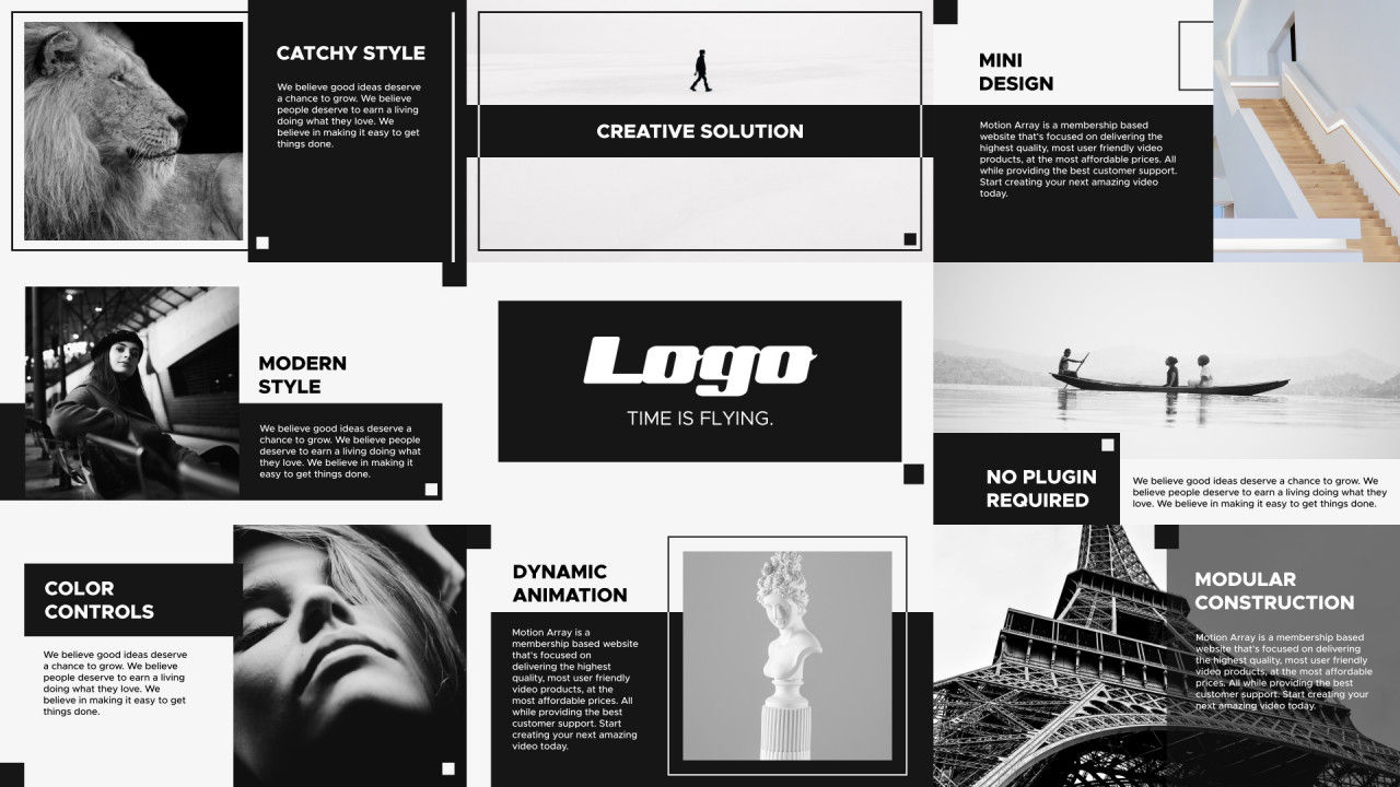 现代过渡迷你演示素材库精选AE模板