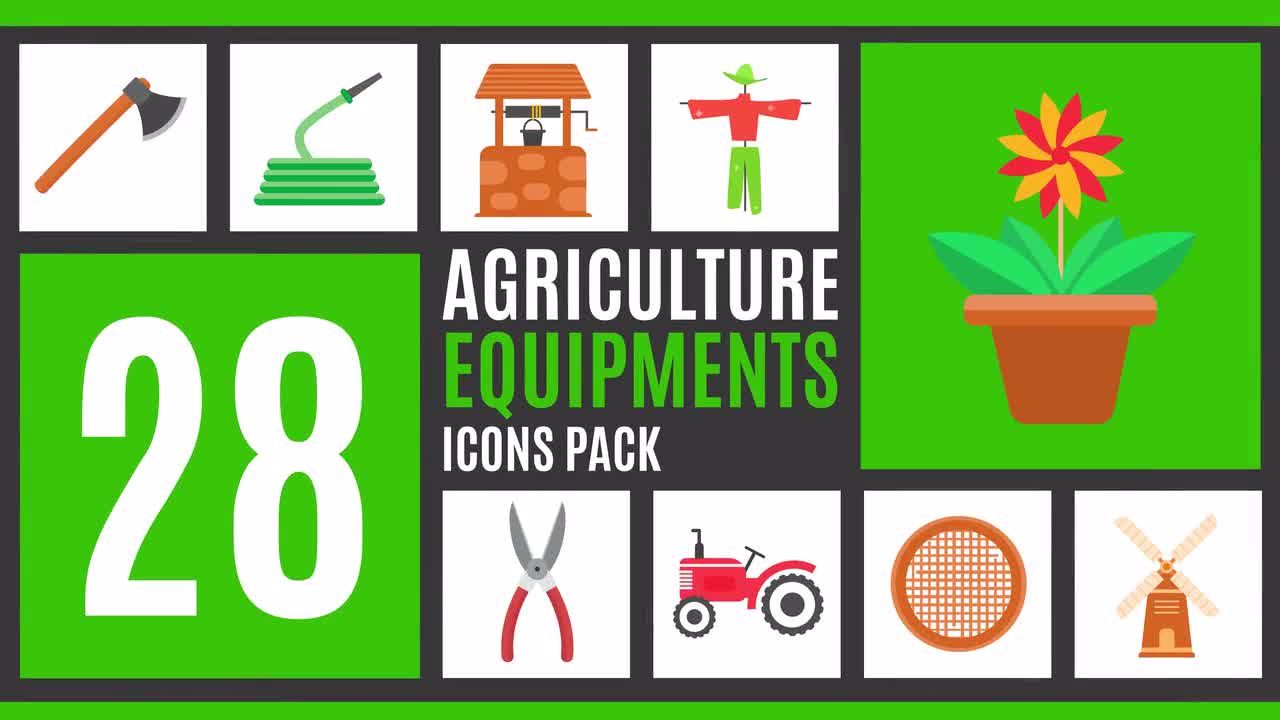 28个农业设备图标包效果素材库精选AE模板
