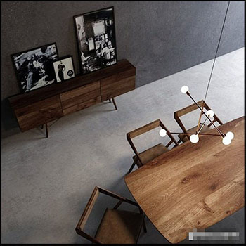 现代北欧餐厅场景素材之家精选3D模型