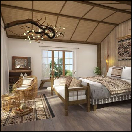 现代风格卧室场景3DMAX模型