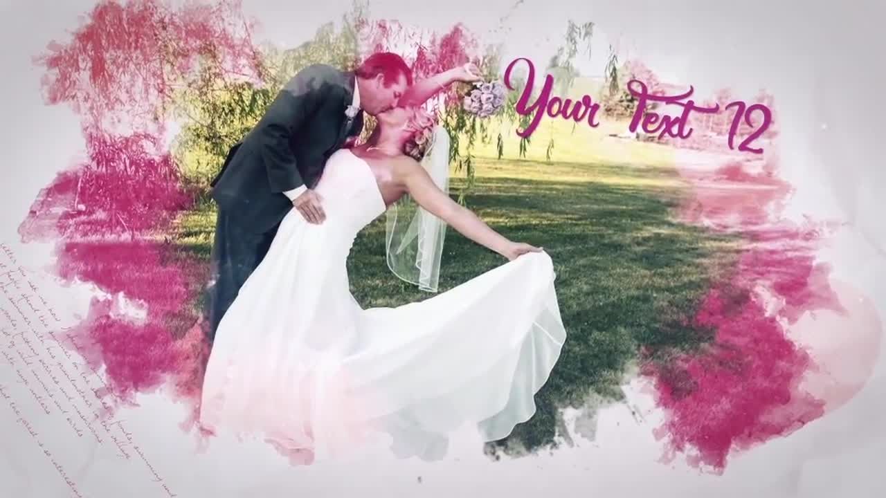 华丽设计浪漫画笔照片幻灯片素材库精选AE模板