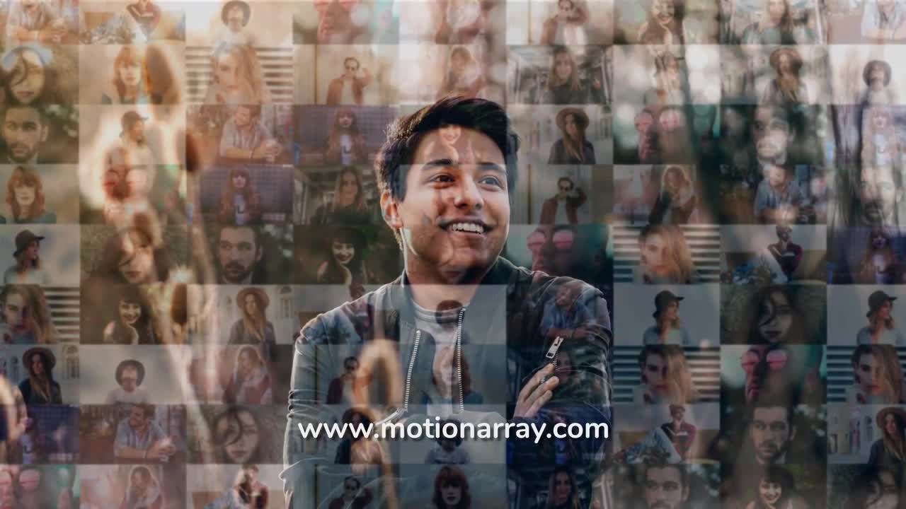 干净明亮的动态图片分屏拼贴素材库精选AE模板