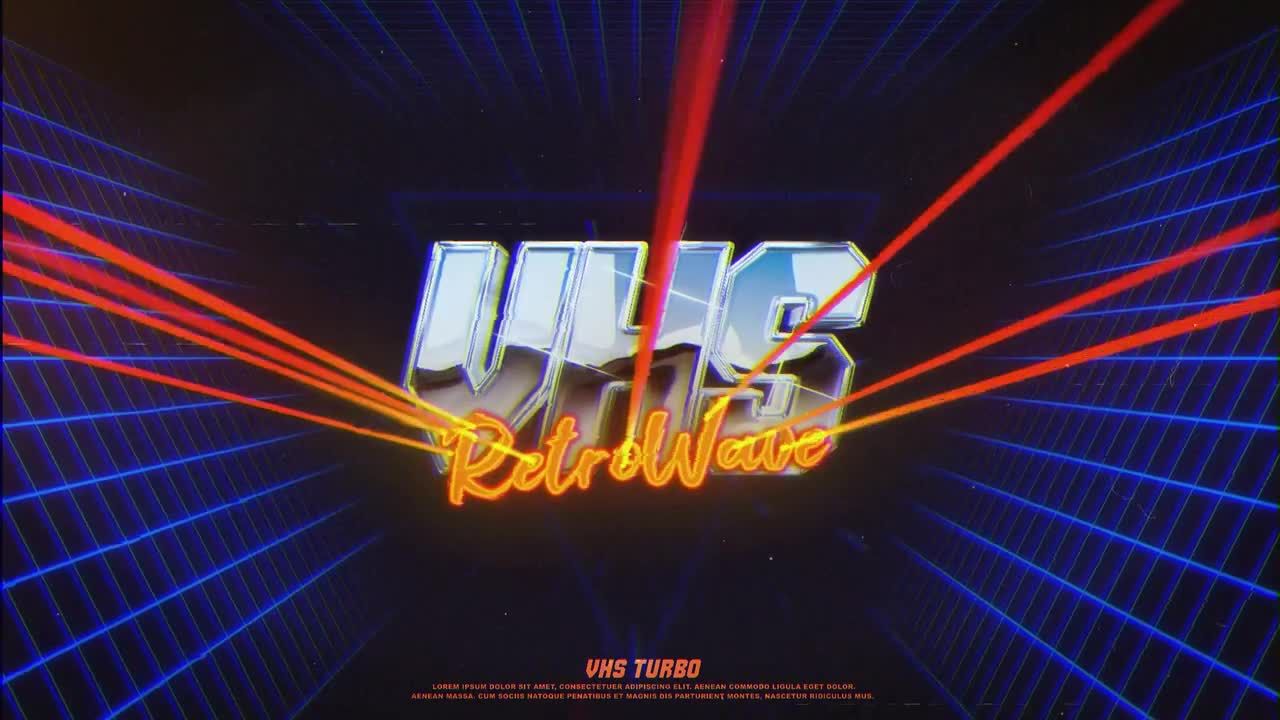 复古VHS效果logo动画片头展示素材库精选AE模板