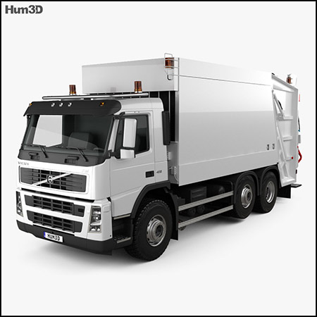Volvo FM Truck 6×2 Garbage 2010沃尔沃垃圾车素材之家精选3D模型