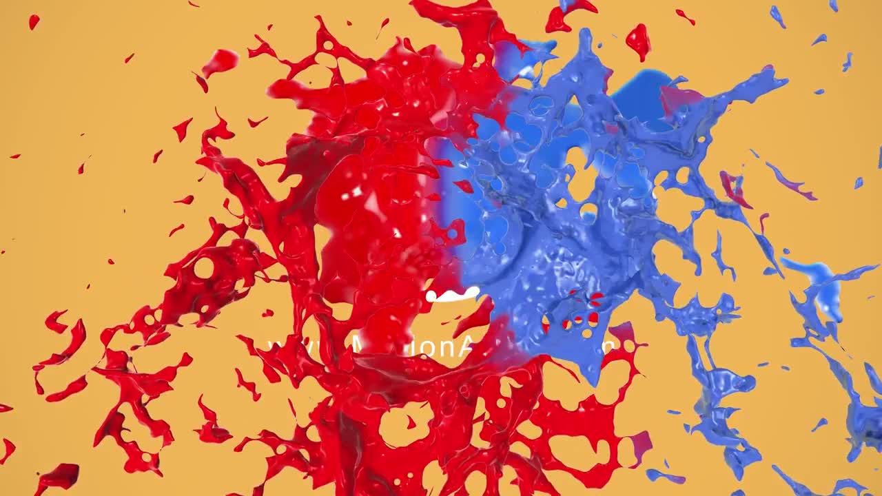 彩色飞溅logo展示素材库精选AE模板