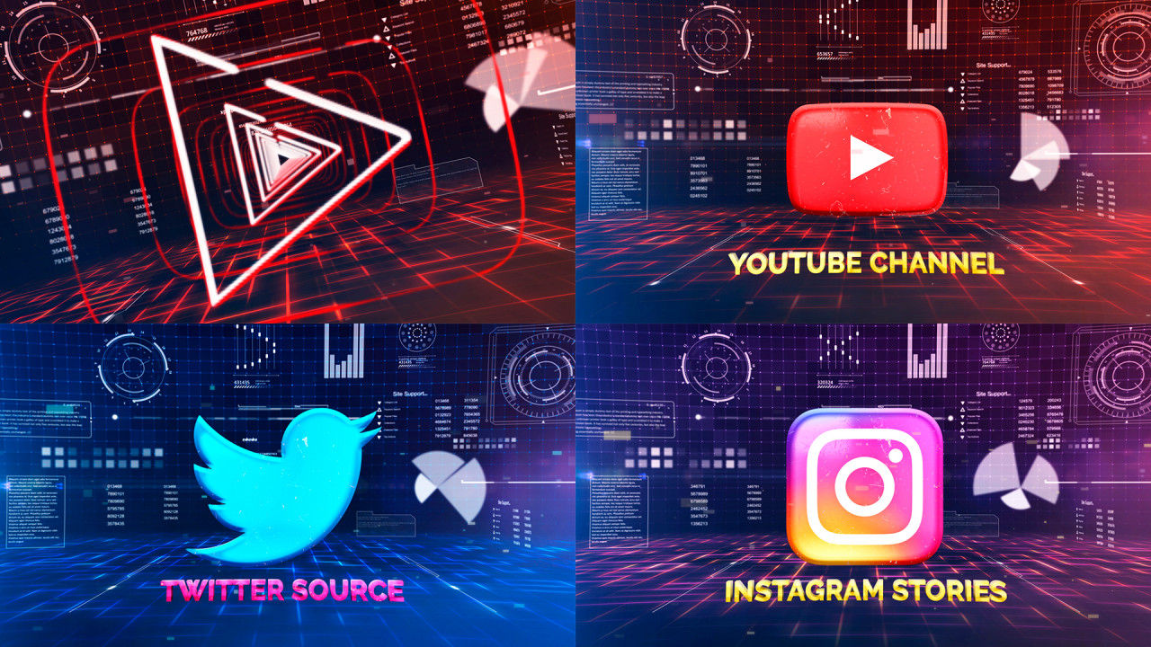 简洁的技术徽标素材库精选AE模板