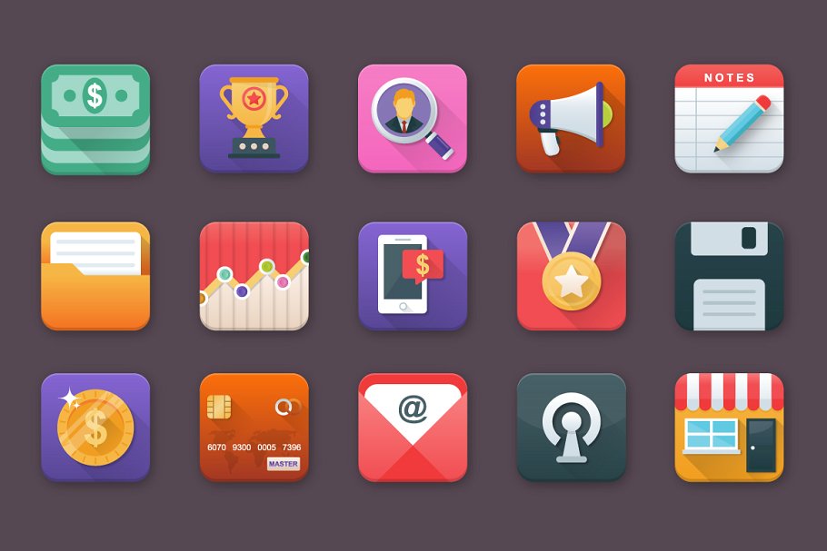 100个商业应用程序设计平面图标 100 Business App Icons Set插图(1)