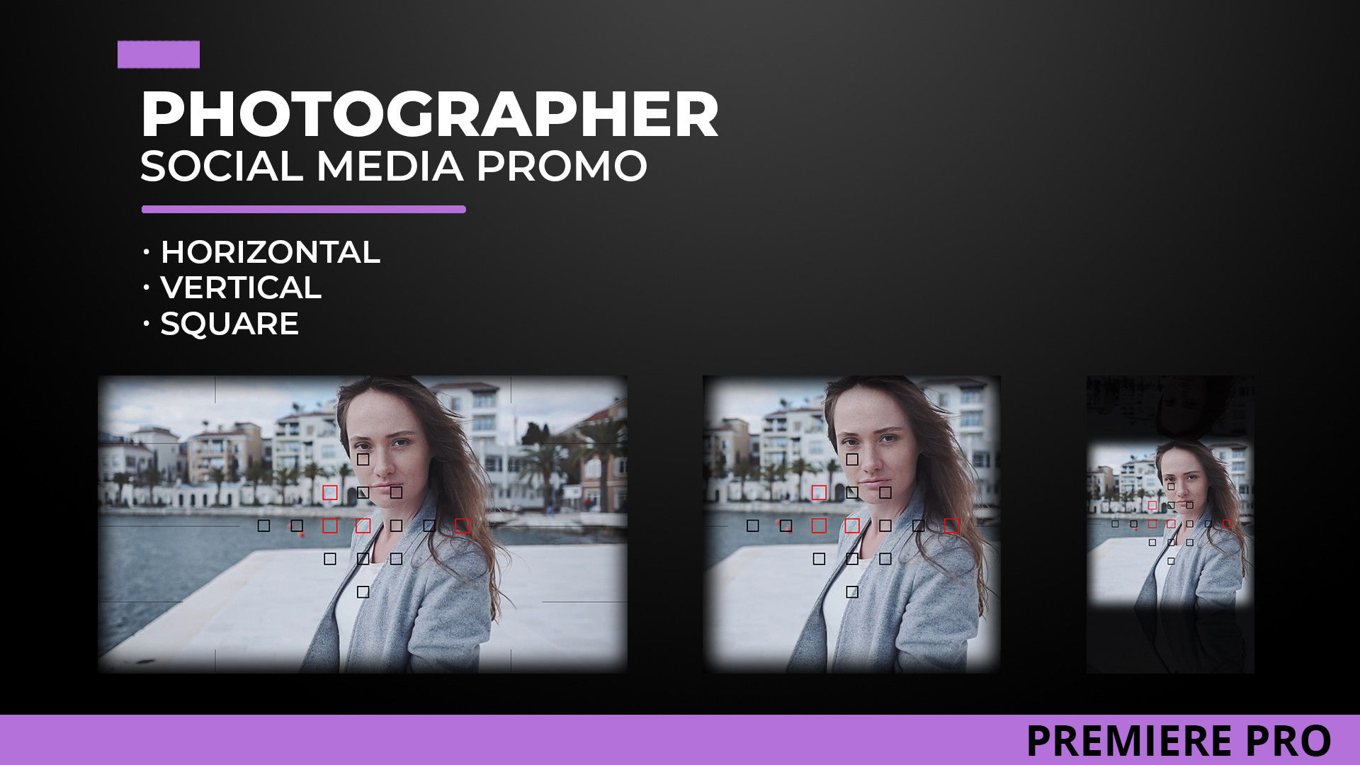 时尚快速动态动画相机镜头展示照片素材库精选PR模板