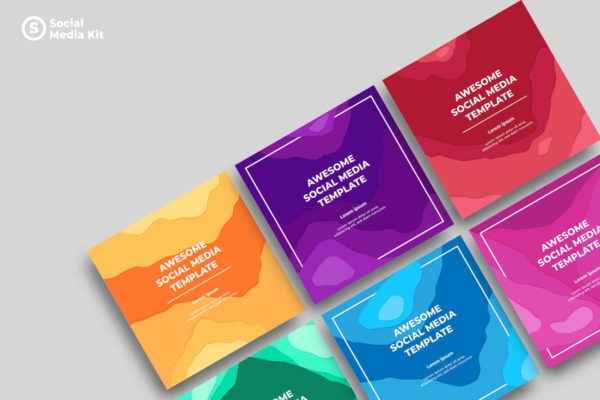 社交媒体正方形广告&amp;贴图创意设计模板素材库精选v19 SRTP – Social Media Kit.19