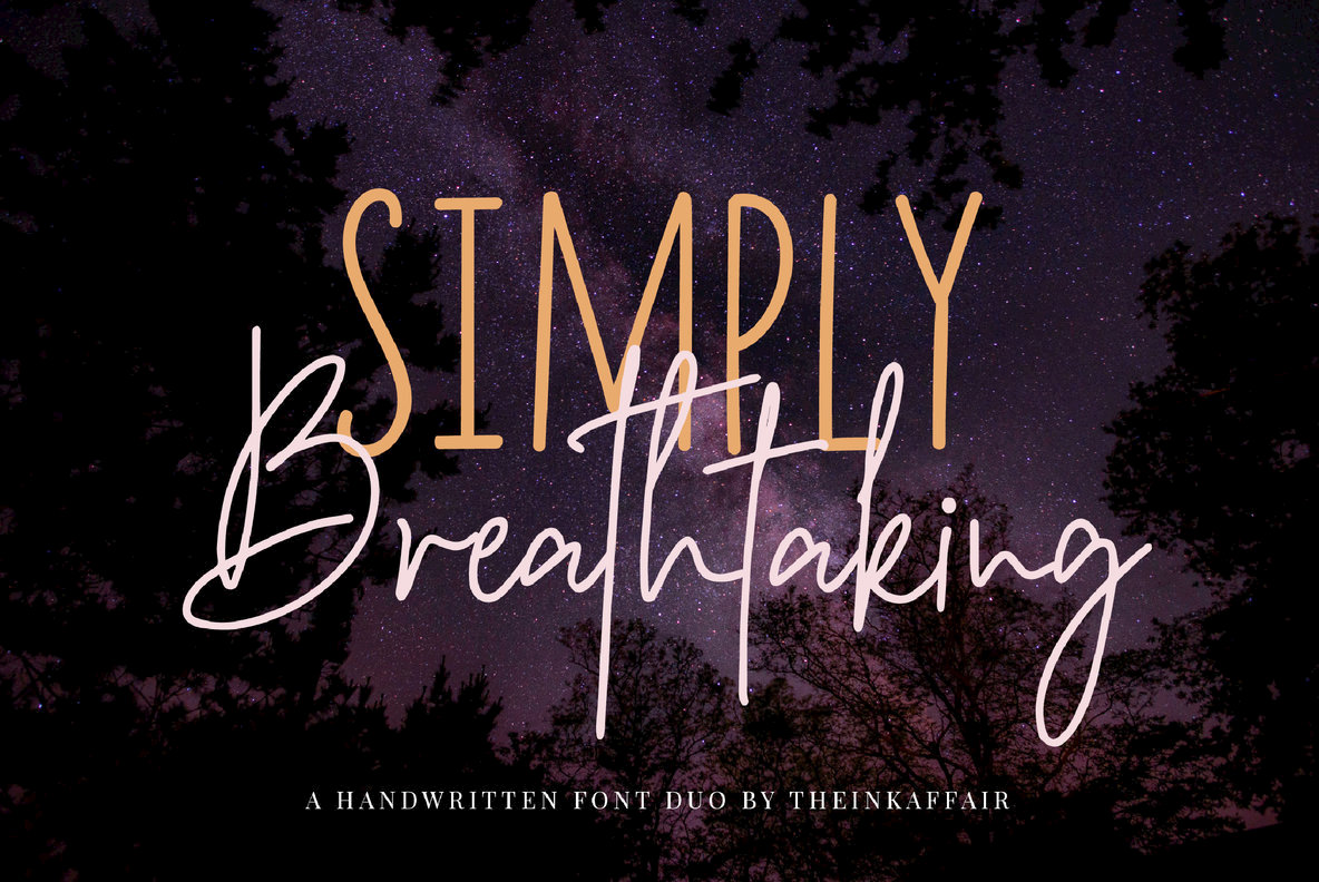 Simply Breathtaking Font Duo Font Family素材之家精选英文字体