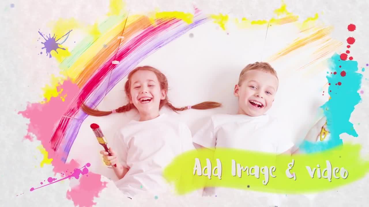 快乐儿童画廊幻灯片素材库精选AE模板