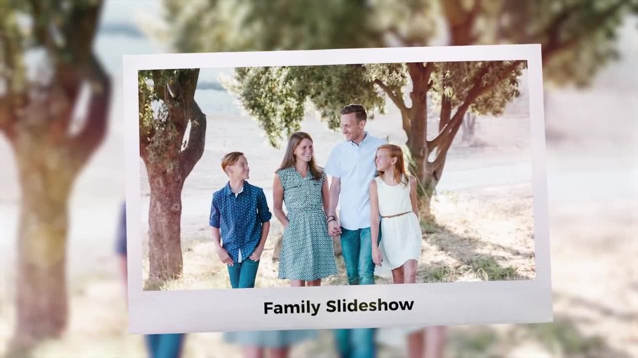 温馨家人照片展示视频素材库精选PR模板