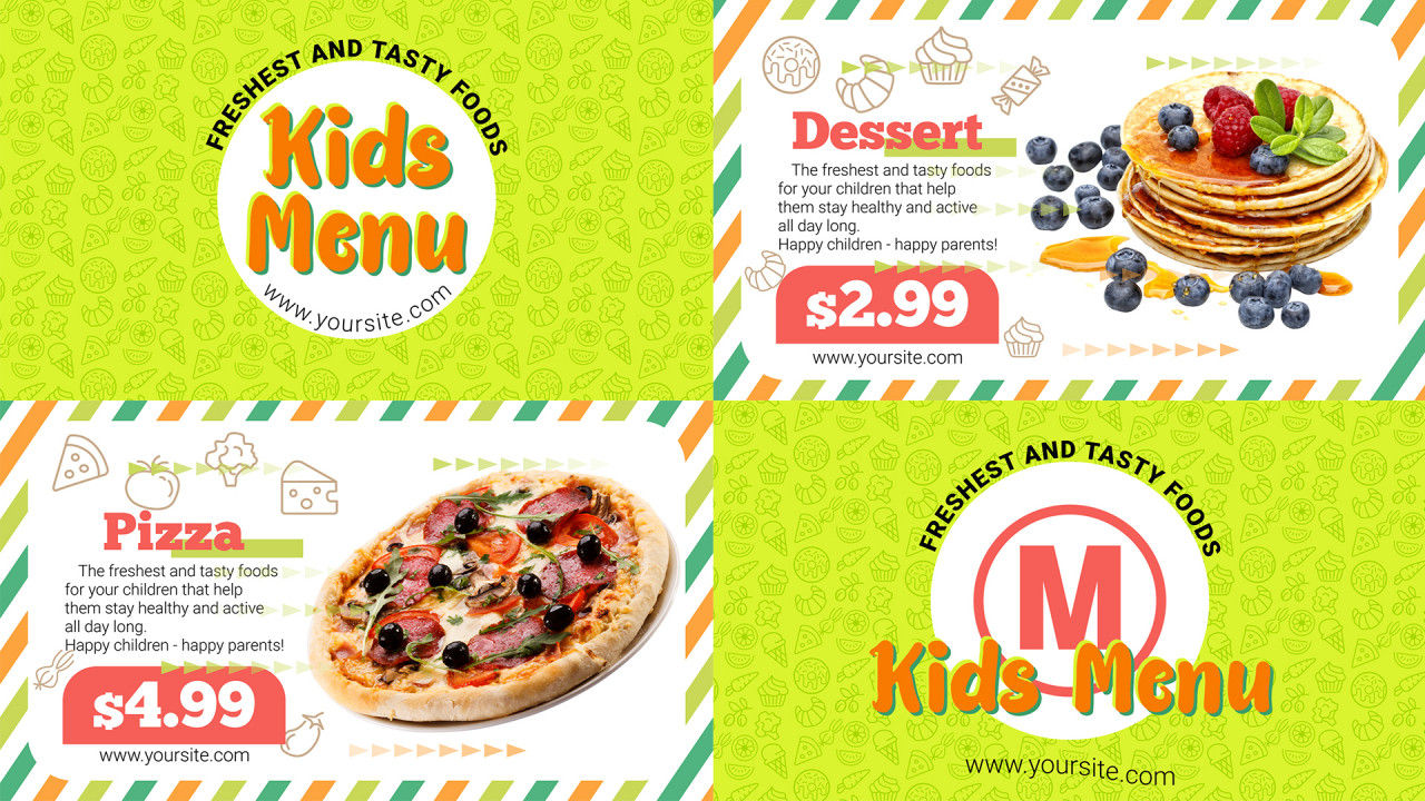 独特和现代的儿童菜单演示动画ae模板