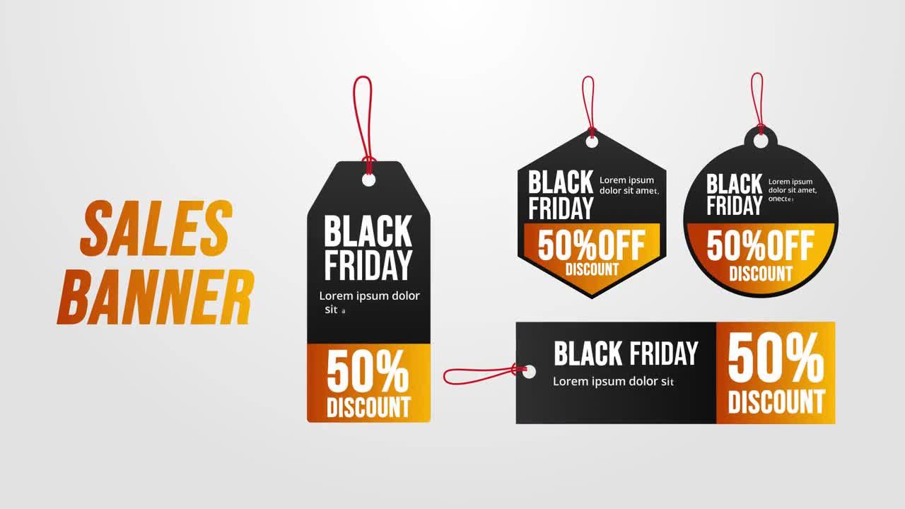 4个动画销售横幅素材库精选AE模板