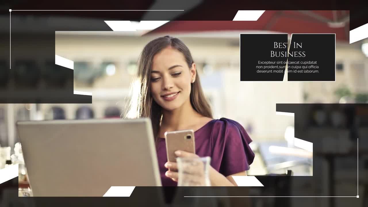 快速转动的线条商务企业展示视频素材库精选pr模板