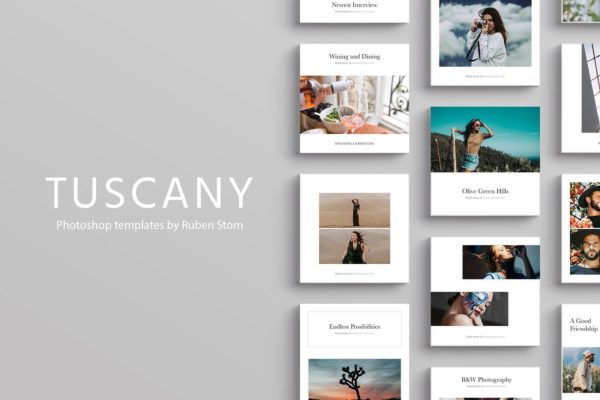 摄影家摄影爱好者社交媒体贴图模板素材库精选 Tuscany Social Media Templates