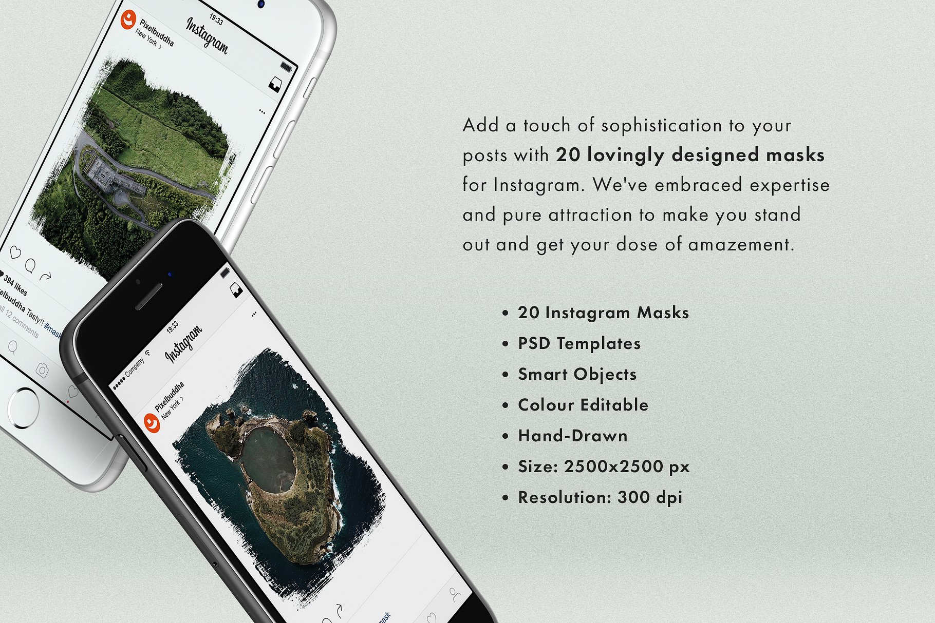 社交媒体贴图装饰背景纹理 Textured Masks Pack插图(1)