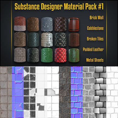 Substance Designer墙面砖头纹理材质包