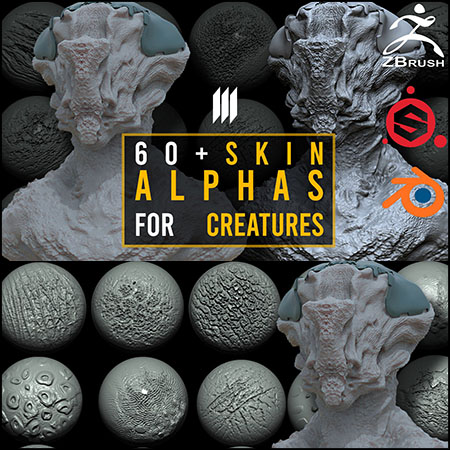 60组怪物/生物皮肤深度贴图Alpha预设