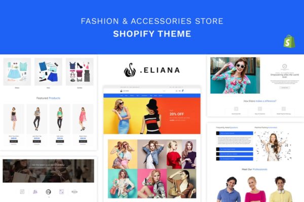 女性时尚服饰网上商城Shopify主题模板素材库精选 Eliana – Girls Fashion, Accessories Store Shopify