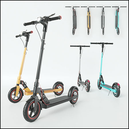 Unicool 可折叠电动滑板车素材之家精选3D模型