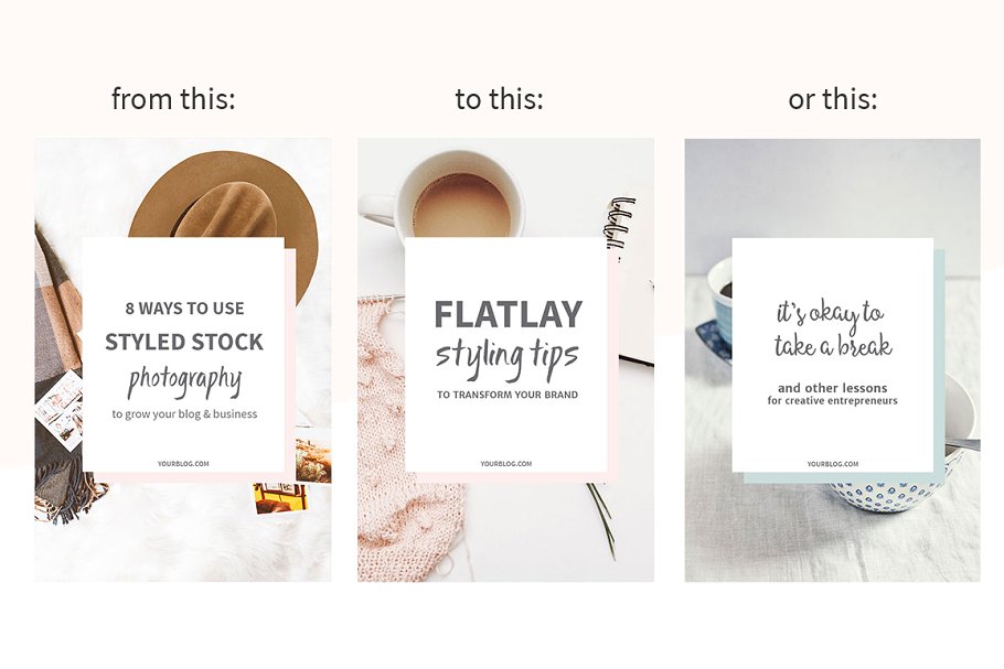 博客+社交媒体图片模板素材库精选 Blog + Social Media Image Templates插图(5)