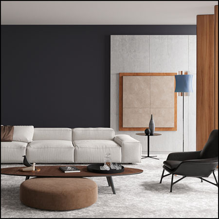 现代欧式客厅场景素材之家精选3D模型298