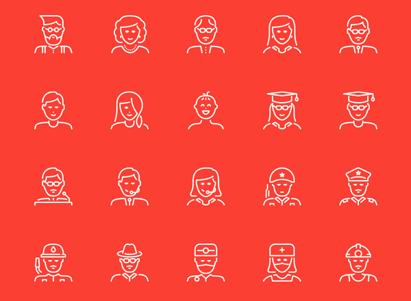 50种人物角色图标套装下载[Sketch,Ai]