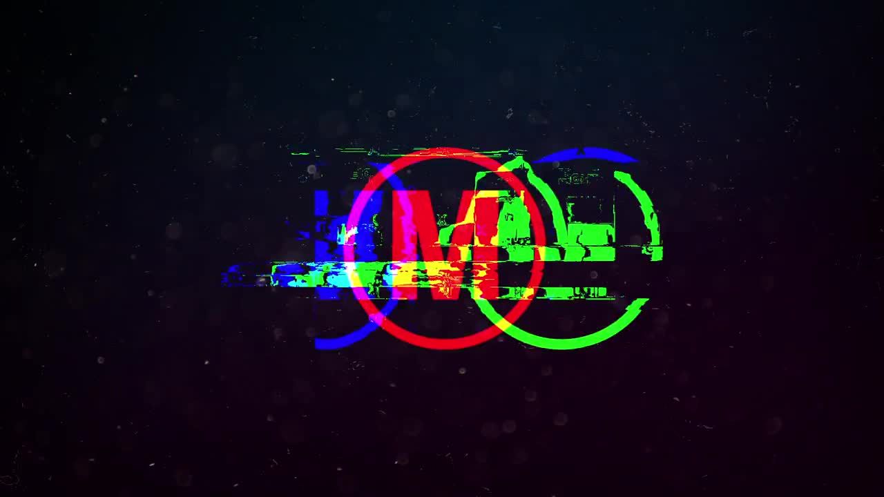 富有创意的扭曲和故障RGB分裂效果动画徽标素材库精选AE模板