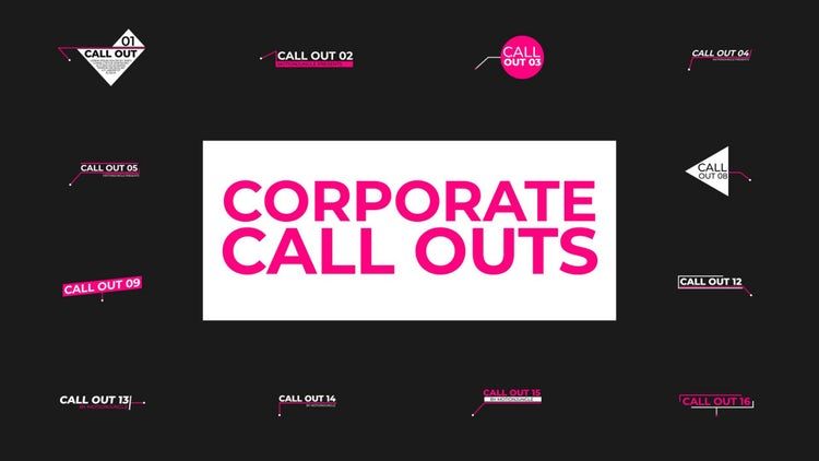 16个精美时尚的标注标题素材库精选AE模板