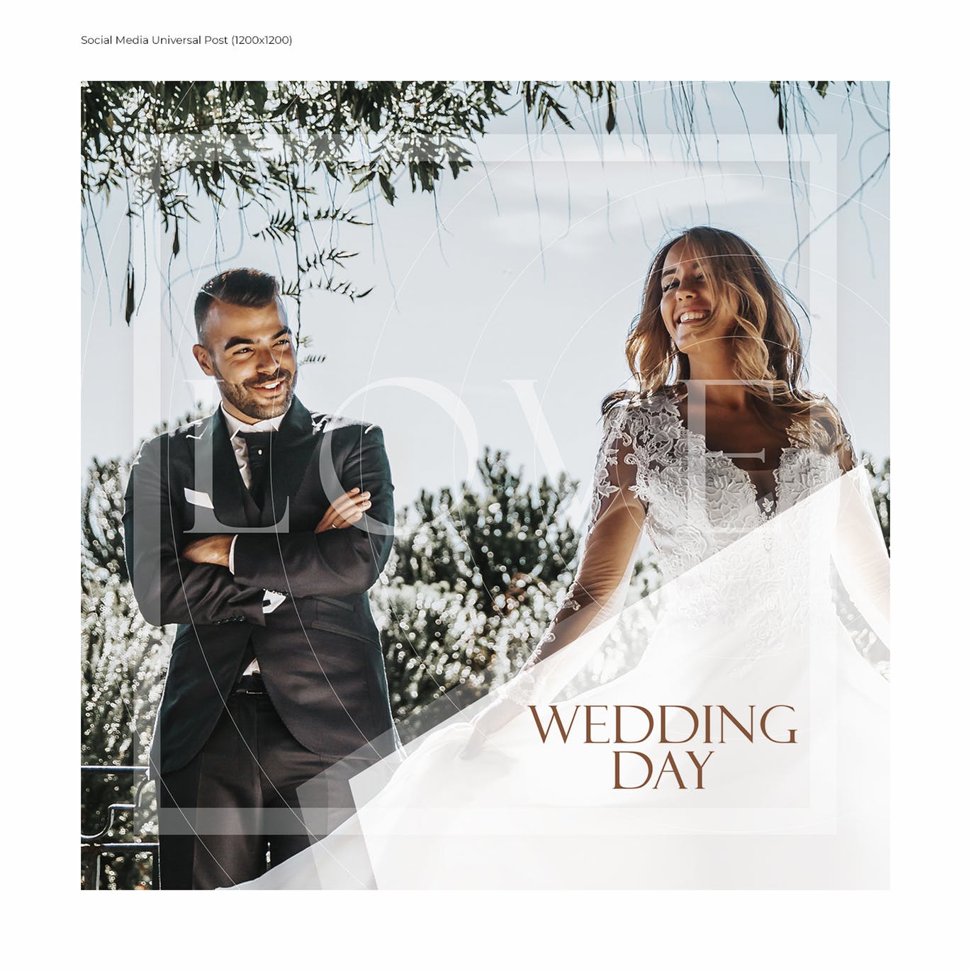 婚礼邀请函电子版社交媒体新媒体设计素材 Wedding Day Social Media Kit插图(1)