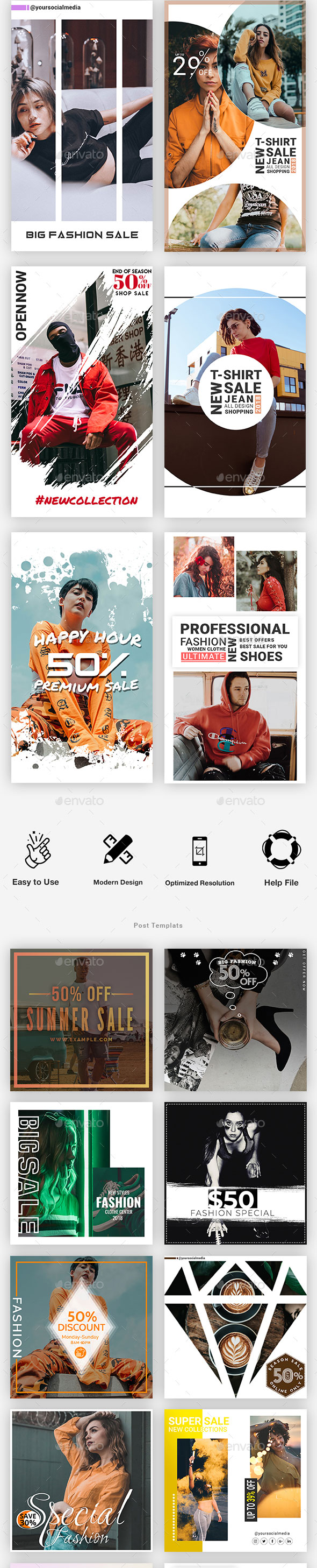 时尚简约的Instagram故事模板素材库精选合辑 Instagram Post & Stories [psd,jpg]插图(4)