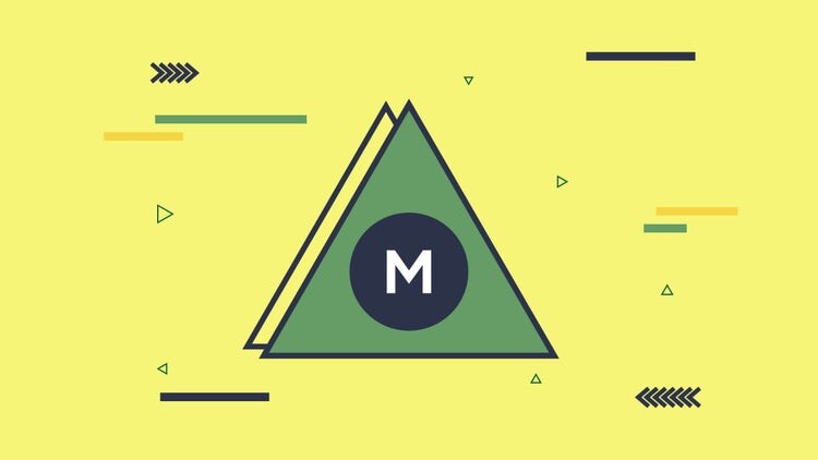 3个简单多彩的孟菲斯徽标展示素材库精选AE模板