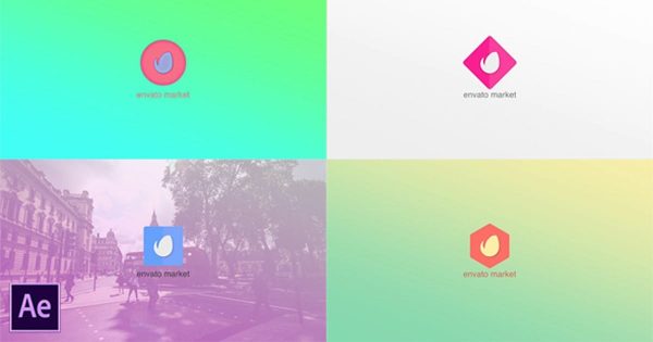 彩色液态Logo动画制作素材库精选AE模板 Liquid Logo