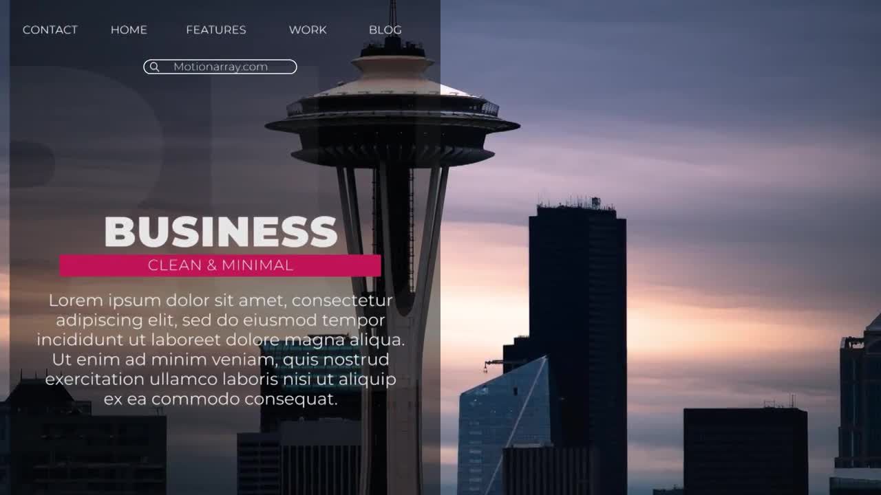 简化的城市幻灯片开场动画素材库推荐PR模板