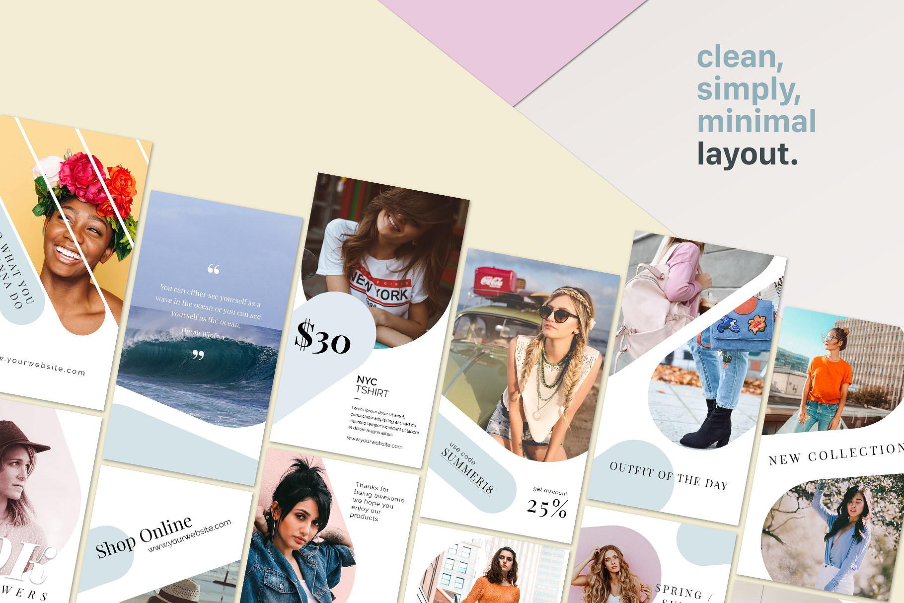 20个时尚极简的Instagram促销PSD模板素材库精选下载[psd]插图(4)