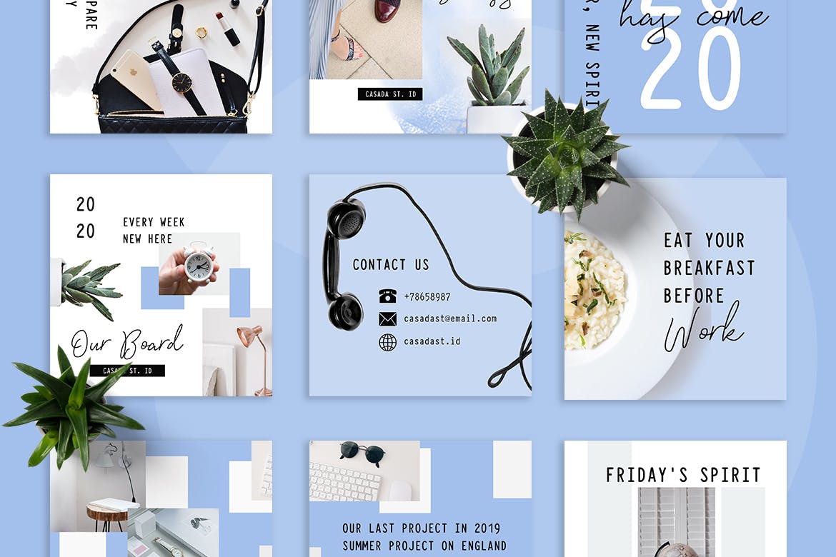 企业品牌营销社交媒体广告设计模板素材库精选 Casada Social Media Kit插图(3)