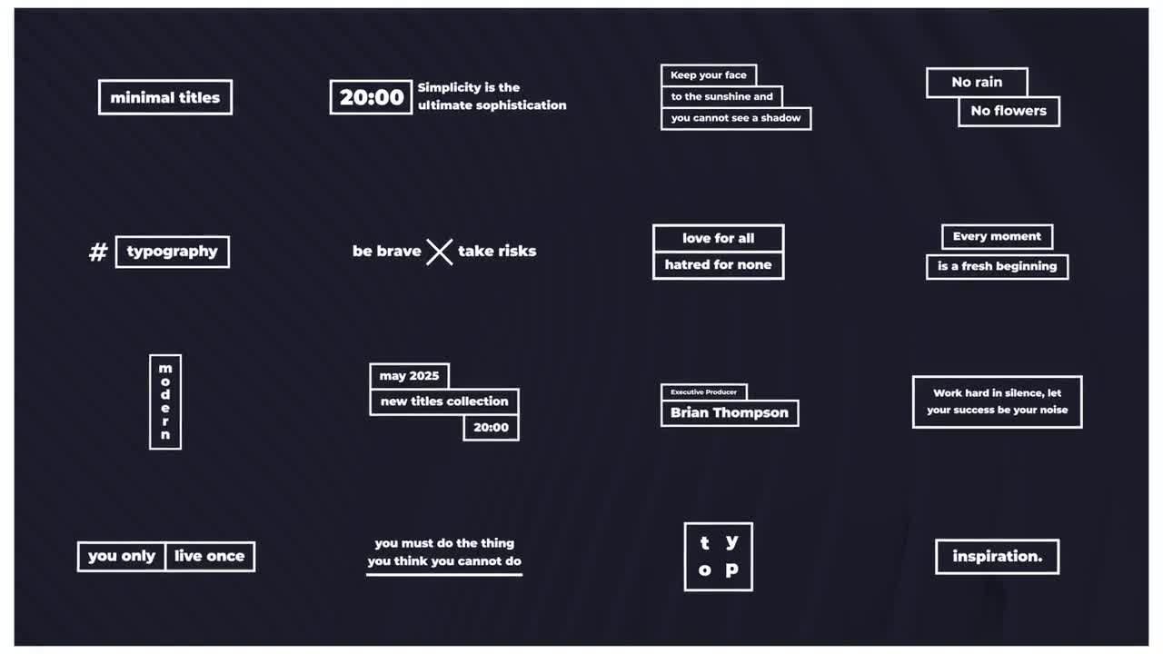 16组现代极简风格文字标题合集包素材库精选AE模板