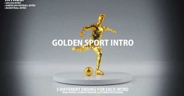 各种球类赛事杯赛介绍视频素材库精选AE模板 Golden Sport Intro