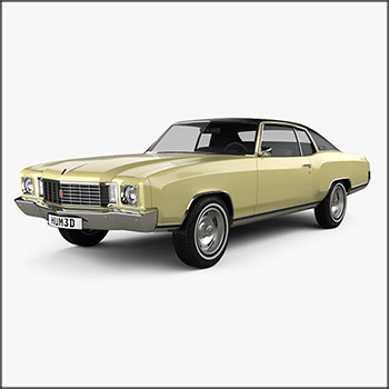 雪佛兰Chevrolet Monte Carlo 1972 汽车素材之家精选3D模型