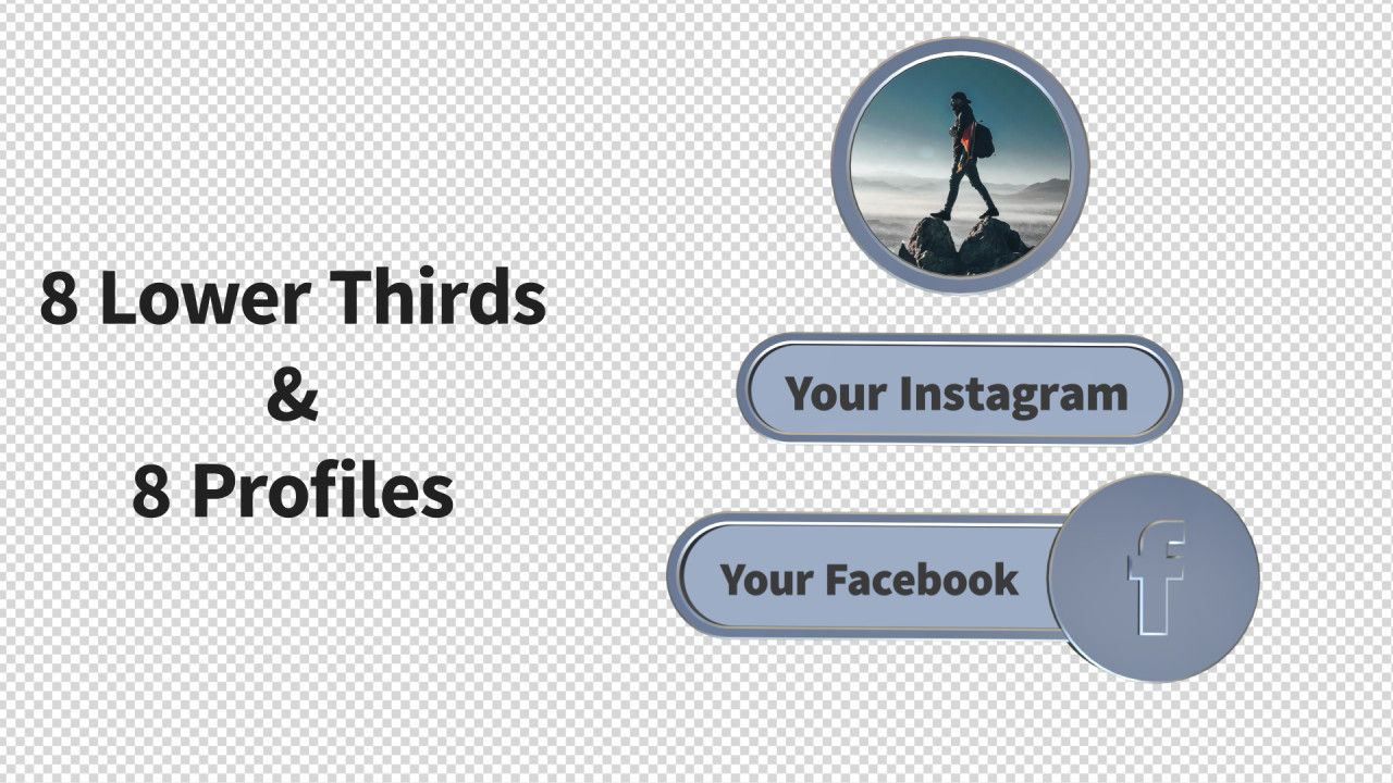 8个3D社交媒体下三分之一素材库精选AE模板