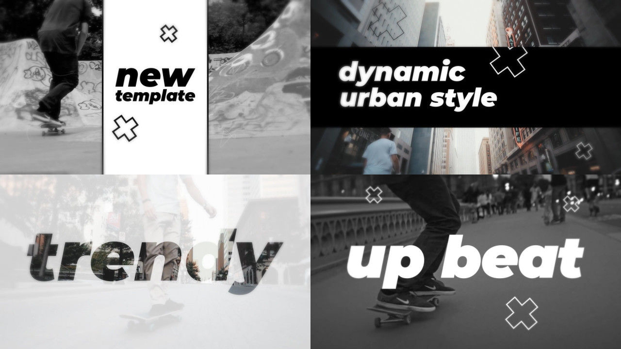 时尚城市介绍动态标题排版片头ae模板