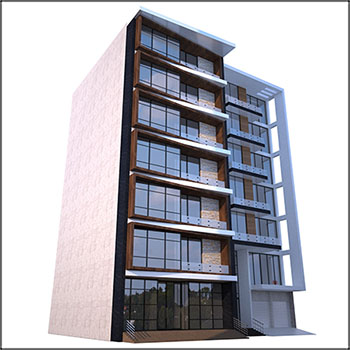 现代居民楼房建筑素材之家精选3D模型