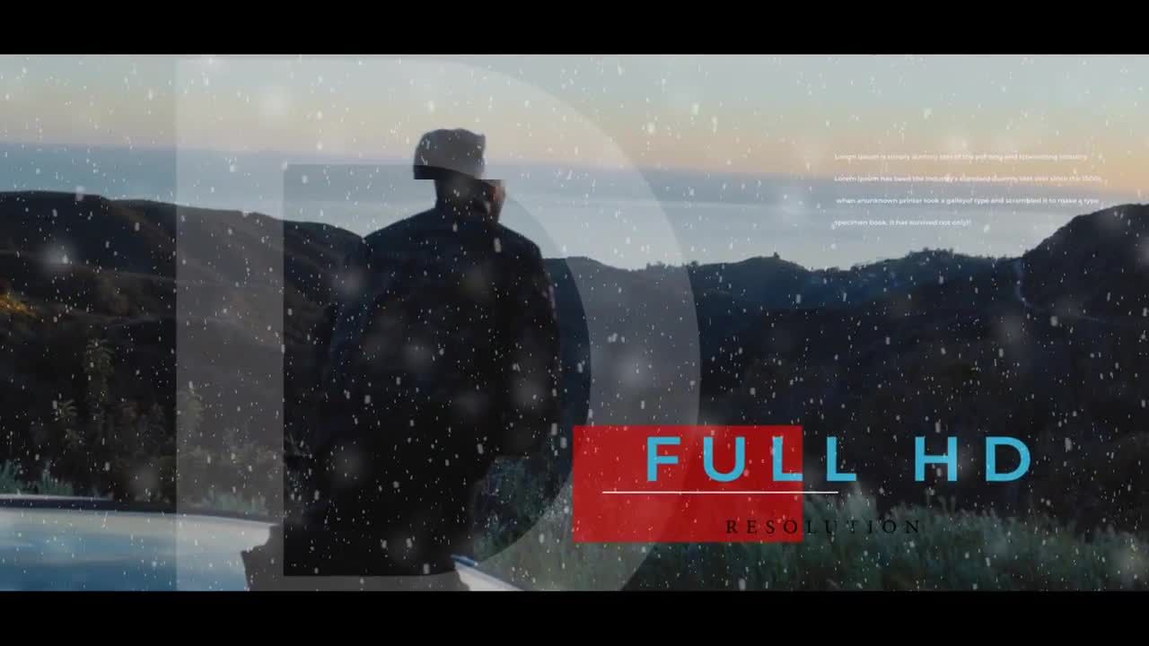 干净简洁的雪花文本动画素材库精选AE模板